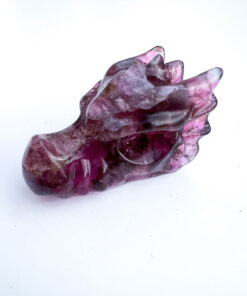 Fluorite dragon head carving