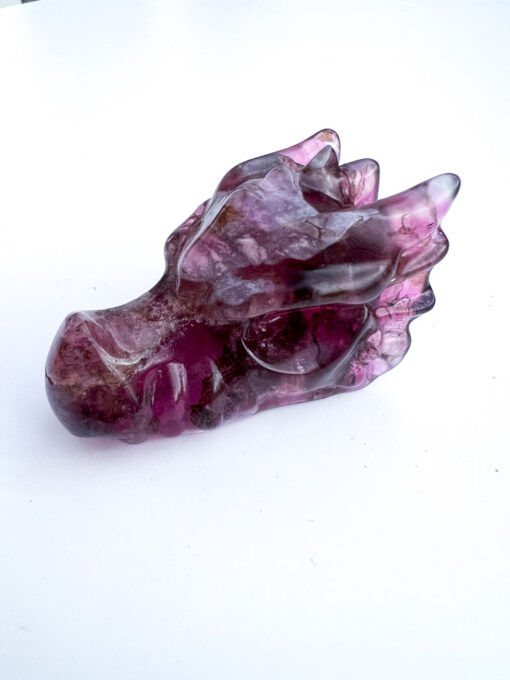 Fluorite dragon head carving