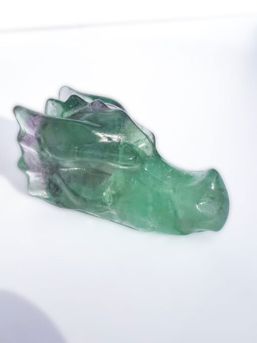 Fluorite dragon head carving