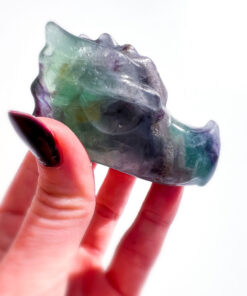 Fluorite dragon head carving