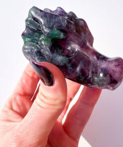 Fluorite dragon head carving