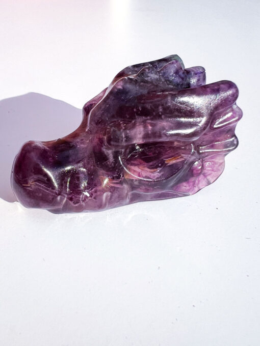 Fluorite dragon head carving