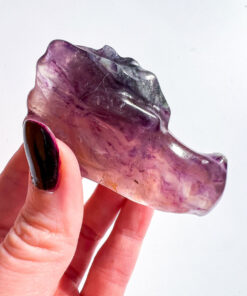 Fluorite dragon head carving