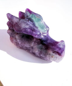 Fluorite dragon head carving