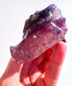 Fluorite dragon head carving