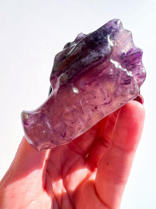 Fluorite dragon head carving