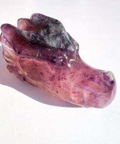 Fluorite dragon head carving