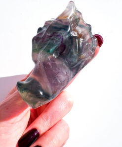 Fluorite dragon head carving