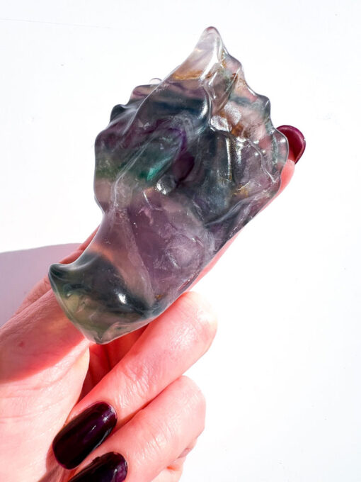 Fluorite dragon head carving