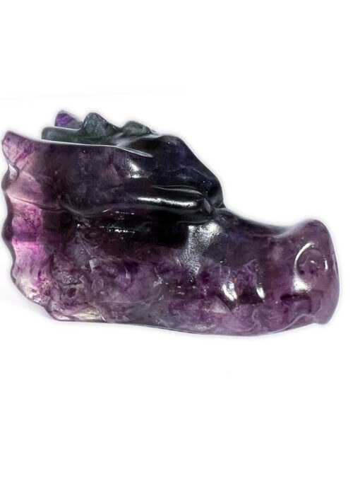 Fluorite dragon head carving