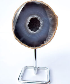 Druzy Agate geode on a stand