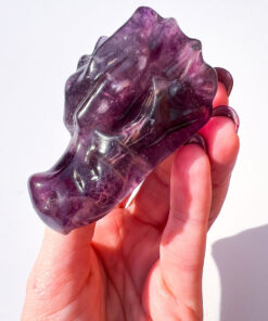 Fluorite dragon head carving