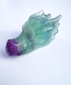 Fluorite dragon head carving