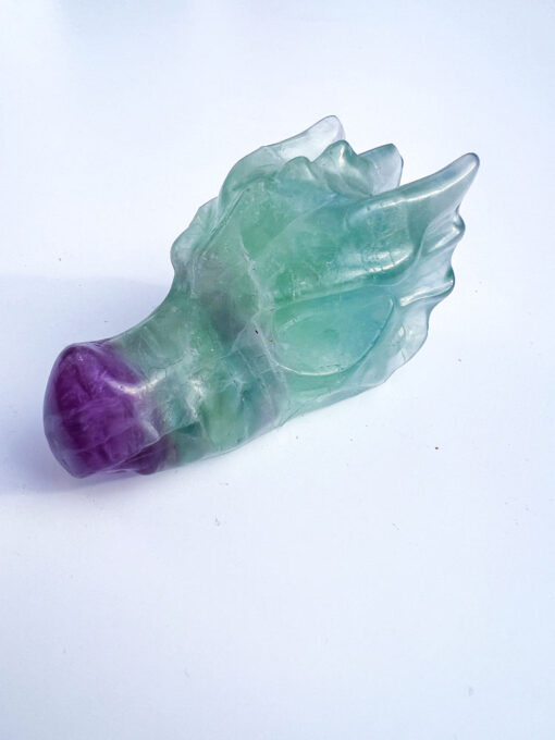 Fluorite dragon head carving