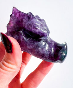 Fluorite dragon head carving