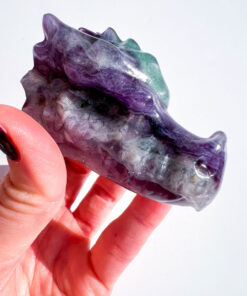 Fluorite dragon head carving