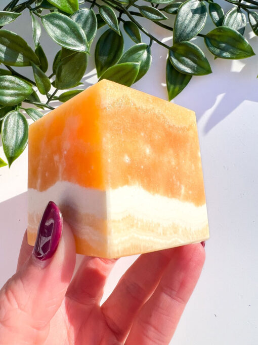 Orange Calcite cube