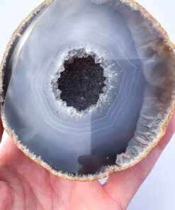 Druzy Agate geode on a stand