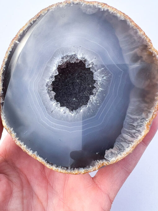 Druzy Agate geode on a stand