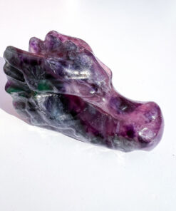 Fluorite dragon head carving