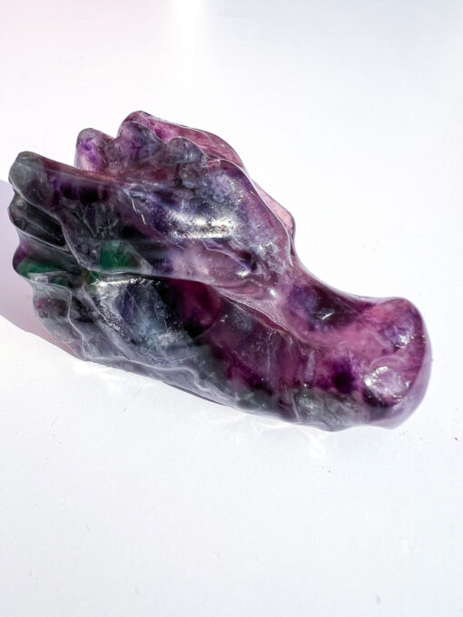 Fluorite dragon head carving