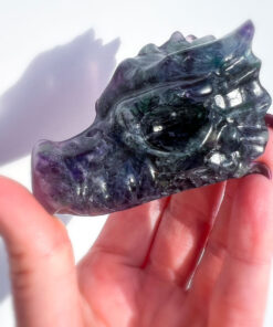 Fluorite dragon head carving