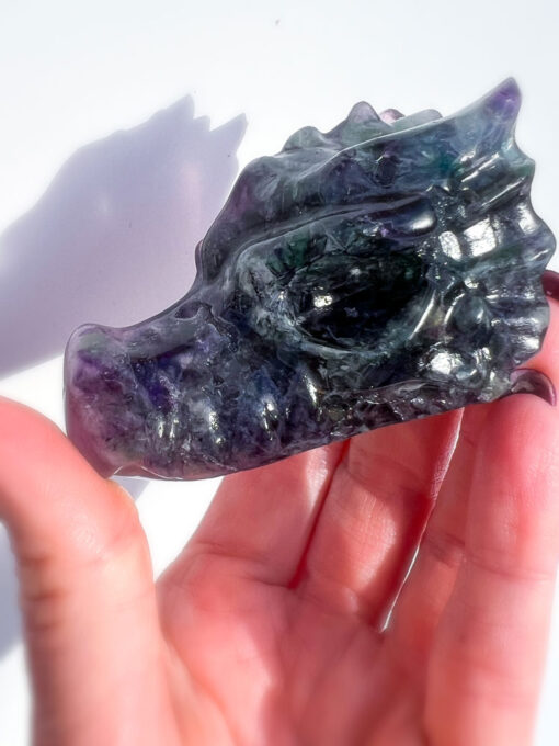 Fluorite dragon head carving