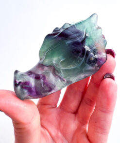 Fluorite dragon head carving