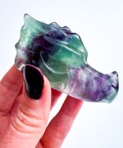 Fluorite dragon head carving