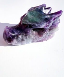 Fluorite dragon head carving