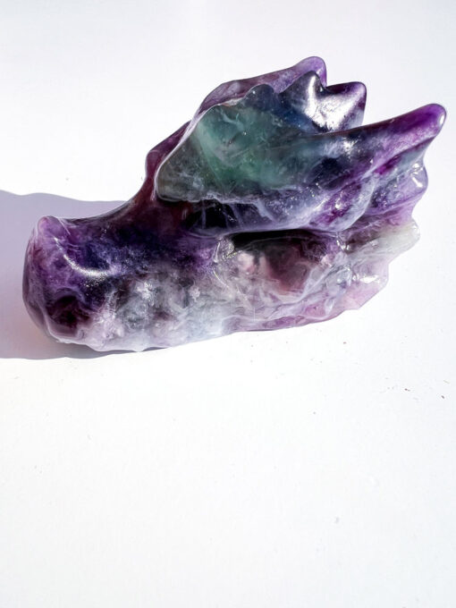 Fluorite dragon head carving