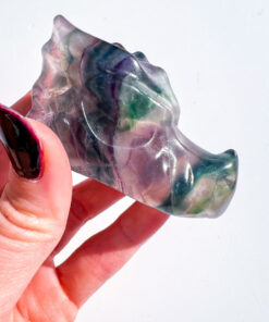 Fluorite dragon head carving