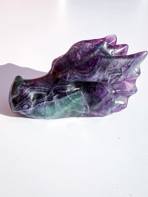 Fluorite dragon head carving