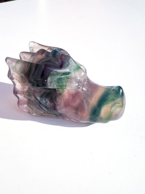 Fluorite dragon head carving