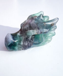 Fluorite dragon head carving