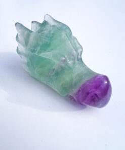 Fluorite dragon head carving