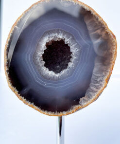 Druzy Agate geode on a stand