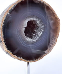 Druzy Agate geode on a stand