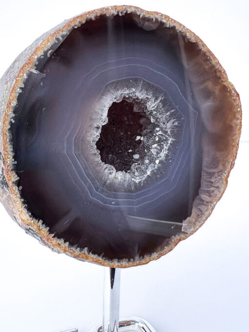 Druzy Agate geode on a stand