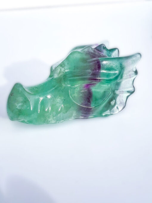 Fluorite dragon head carving