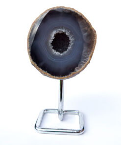 Druzy Agate geode on a stand