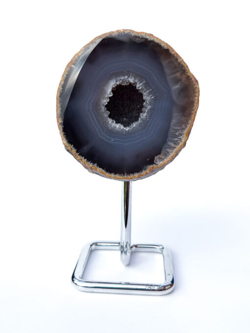 Druzy Agate geode on a stand