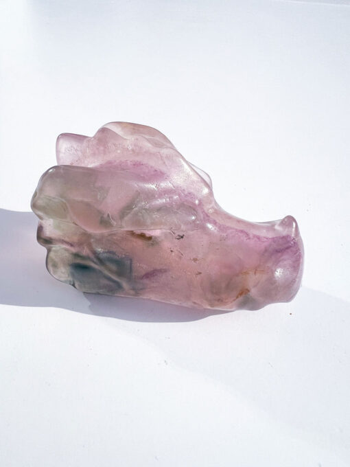 Fluorite dragon head carving