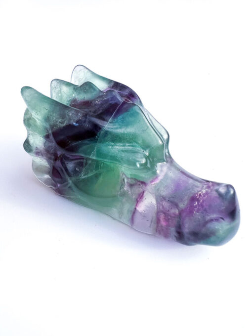 Fluorite dragon head carving