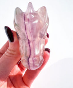 Fluorite dragon head carving