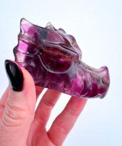 Fluorite dragon head carving