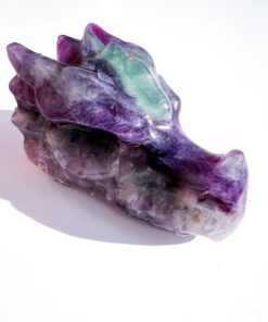 Fluorite dragon head carving