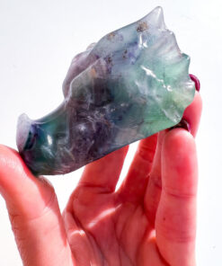 Fluorite dragon head carving