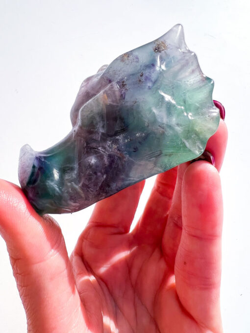 Fluorite dragon head carving