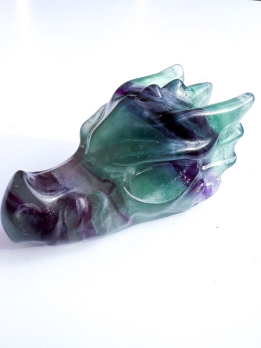 Fluorite dragon head carving